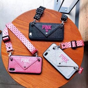 PINK Victoria Secret adjustable strap IPHONE cases